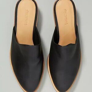 Soludos Women's Black/Tan The‎ Venetian Mule Sandals with Wedge - Size 7.5